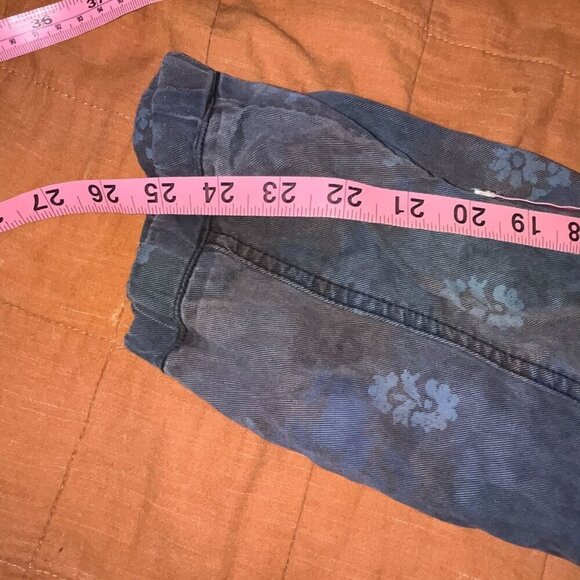 Anthropologie S Blue Cargo Jogger Pants Sz Small Floral Print Drawstring Waist W - Picture 8 of 10